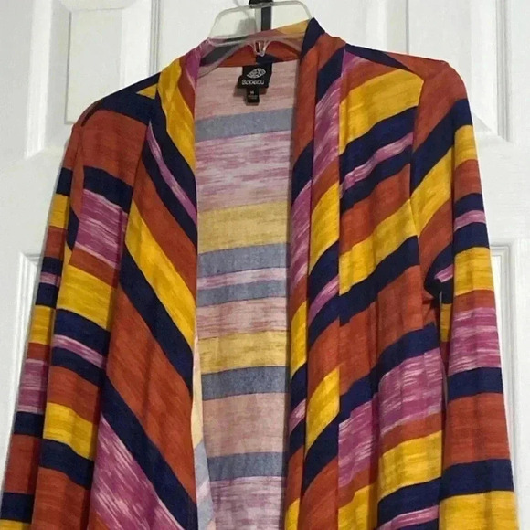 Bobeau striped cardigan sweater top MEDIUM M - Picture 3 of 12